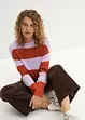 Maglione con scollo rotondo in maglia fine color block, bonprix