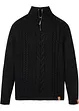 Maglione in filato grosso con zip e lavorazione a trecce, bonprix