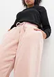 Pantaloni da jogging in pile con fascette al fondo, bonprix