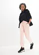 Pantaloni da jogging in pile con fascette al fondo, bonprix