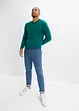 Maglione in filato fine con scollo a V, bonprix