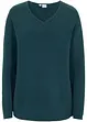 Maglione a coste Milano con scollo a V, bonprix