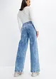 Jeans wide leg con bottoni decorativi, a vita media, bonprix