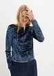 Maglia a maniche lunghe in velluto con scollatura dietro, RAINBOW