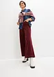 Pantaloni larghi in velluto a coste elasticizzato, vita alta, bonprix