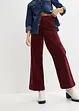 Pantaloni larghi in velluto a coste elasticizzato, vita alta, bonprix