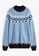 Maglione norvegese con collo dritto e materiale riciclato, bpc bonprix collection