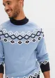Maglione norvegese con collo dritto e materiale riciclato, bpc bonprix collection