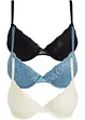 Reggiseno push-up con ferretto (pacco da 3), bonprix