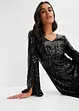 Abito con paillettes e maniche a campana, bonprix