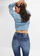 Jeans slim cropped, a vita media, bonprix