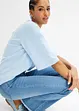 T-shirt a righe a maniche raglan accollata, bonprix