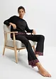 Pigiama con viscosa e pizzo bicolore, bpc bonprix collection