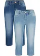 Jeans capri elasticizzati comfort (pacco da 2), bonprix
