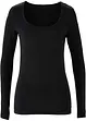 Maglia elasticizzata aderente a maniche  lunghe, bonprix