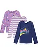 Maglia a maniche lunghe in puro cotone biologico (pacco da 3), bonprix