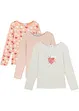 Maglia a maniche lunghe in puro cotone biologico (pacco da 3), bonprix