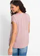 Blusa casual a maniche corte con spalle scese in satin, bonprix