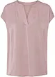 Blusa casual a maniche corte con spalle scese in satin, bonprix