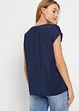 Blusa casual a maniche corte con spalle scese in satin, bonprix