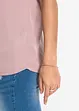 Blusa casual a maniche corte con spalle scese in satin, bonprix
