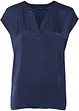 Blusa casual a maniche corte con spalle scese in satin, bonprix
