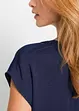Blusa casual a maniche corte con spalle scese in satin, bonprix