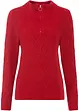 Maglione con zip, colletto e motivo a treccia, bonprix