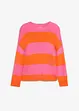 Maglione con scollo rotondo in maglia fine color block, bonprix