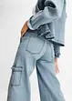 Jeans cargo wide leg, vita media, bonprix