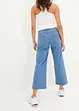 Jeans cropped wide leg, a vita media, bonprix