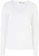 Maglia a maniche lunghe con scollo a V in cotone biologico, bonprix