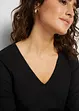 Maglia a maniche lunghe con scollo a V in cotone biologico, bonprix