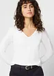 Maglia a maniche lunghe con scollo a V in cotone biologico, bonprix