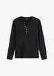 Maglia serafino a maniche lunghe in puro cotone biologico, slim fit, bonprix