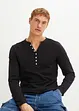 Maglia serafino a maniche lunghe in puro cotone biologico, slim fit, bonprix