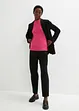 Maglione basic in maglia fine con collo dritto e cotone riciclato, bonprix