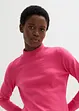 Maglione basic in maglia fine con collo dritto e cotone riciclato, bonprix