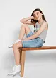 Bermuda di jeans elasticizzati, vita media, bonprix