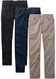 Pantaloni regular fit con elastico in vita in puro cotone, straight (pacco da 3), bonprix