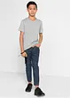 Pantaloni regular fit con elastico in vita in puro cotone, straight (pacco da 3), bonprix