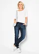 Jeans boyfriend con cinta comoda, vita media, bonprix