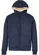 Felpa termica con zip, cappuccio e fodera effetto peluche, bonprix