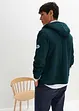 Felpa termica con zip, cappuccio e fodera effetto peluche, bonprix
