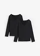 Maglia a maniche lunghe aderente (pacco da 2), bonprix