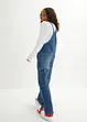 Salopette di jeans, vita media, bonprix