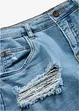 Shorts di jeans effetto sdrucito, a vita alta, bonprix