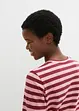 Maglia a maniche lunghe a righe con ricamo, bonprix