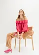 Blusa con spalle scoperte in poliestere riciclato, bonprix