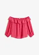 Blusa con spalle scoperte in poliestere riciclato, bonprix